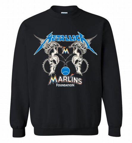 Metallica Miami Marlins Logo Crewneck Sweatshirt - zezetee