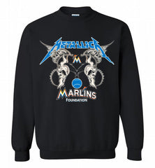 Metallica Miami Marlins Logo Crewneck Sweatshirt - zezetee