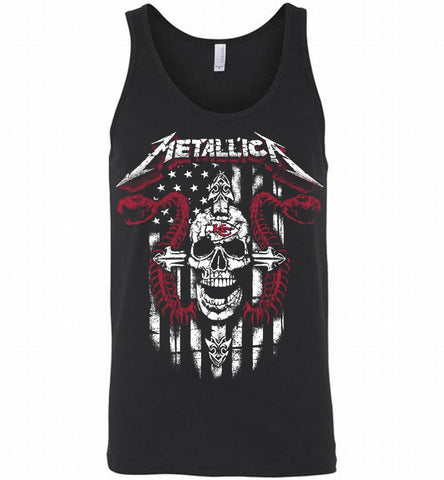 Metallica Snake Skull Kansas City Chiefs Logo Tank - zezetee