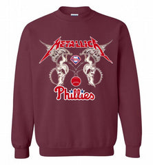 Metallica Philadelphia Phillies Logo Crewneck Sweatshirt - zezetee