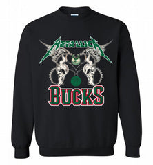 Metallica Milwaukee Bucks Logo Crewneck Sweatshirt - zezetee