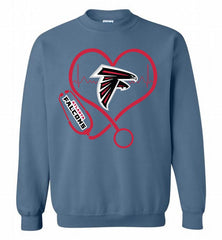 Nurse Heartbeat Atlanta Falcons Crewneck Sweatshirt - zezetee