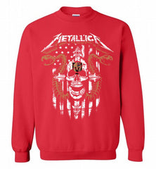 Metallica Snake Skull Vegas Golden Knights Logo Crewneck Sweatshirt - zezetee