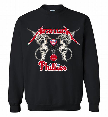Metallica Philadelphia Phillies Logo Crewneck Sweatshirt - zezetee