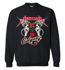 Metallica Calgary Flames Logo Crewneck Sweatshirt - zezetee
