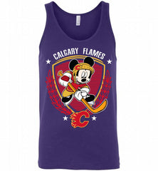 NHL Hockey Mickey Mouse Calgary Flames Disney Tank - zezetee