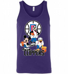 Mickey Goofy Donald Loves Los Angeles Clippers Basketball Fans Tank - zezetee
