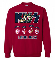 Kiss Utah Jazz Logo Crewneck Sweatshirt - zezetee