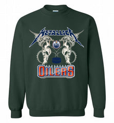 Metallica Edmonton Oilers Logo Crewneck Sweatshirt - zezetee