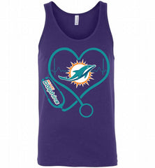 Nurse Heartbeat Miami Dolphins Tank - zezetee