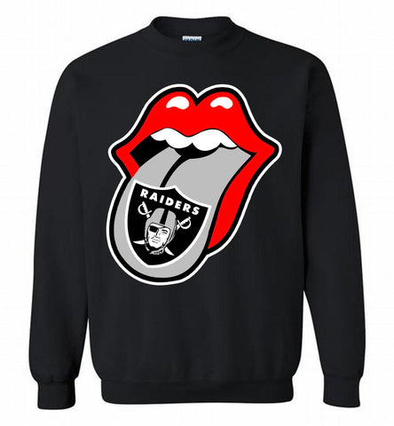 Oakland Raiders  x The Rolling Stones Logo Crewneck Sweatshirt - zezetee