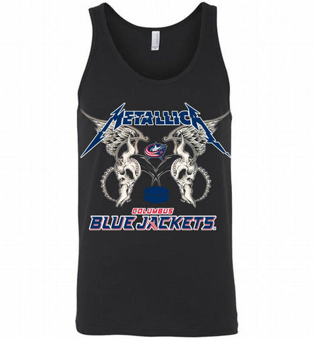 Metallica Blue Jackets Logo Tank - zezetee