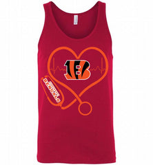 Nurse Heartbeat Cincinnati Bengals Tank - zezetee