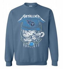 Metallica Skull Snake Tennessee Titans Crewneck Sweatshirt - zezetee
