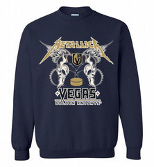 Metallica Vegas Golden Knights Logo Crewneck Sweatshirt - zezetee