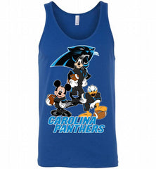 Mickey Goofy Donald Disney  Carolina Panthers Football Gift Tank - zezetee