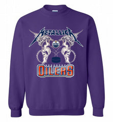 Metallica Edmonton Oilers Logo Crewneck Sweatshirt - zezetee