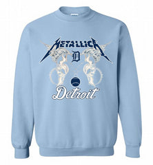 Metallica Detroit Tigers Logo Crewneck Sweatshirt - zezetee