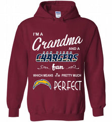 I'M A Grandma And A Chargers Fans I'm Pretty Much Perfect Hoodie - zezetee