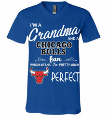 I'M A Grandma And A Chicago Bulls Fans Perfect V-Neck Shirt - zezetee