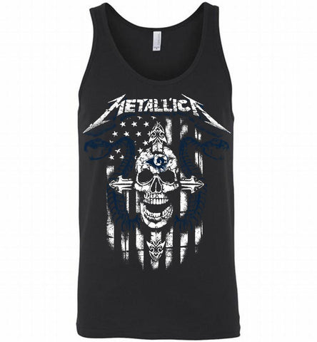 Metallica Snake Skull Los Angeles Rams Logo Tank - zezetee