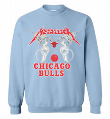 Metallica Chicago Bulls Logo Crewneck Sweatshirt - zezetee