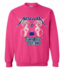 Metallica Tampa Bay Lightning Logo Crewneck Sweatshirt - zezetee