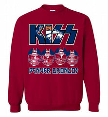 Kiss Denver Broncos Logo Crewneck Sweatshirt - zezetee