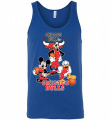 Mickey Goofy Donald Loves Chicago Bulls Basketball Fans Tank - zezetee