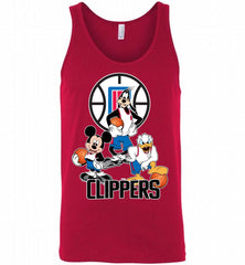 Mickey Goofy Donald Loves Los Angeles Clippers Basketball Fans Tank - zezetee