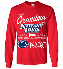 I'M A Grandma And A Penn State Nittany Lions Fan Gildan Long Shirt - zezetee