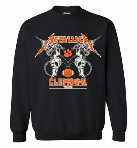 Metallica Clemson Tigers Logo Crewneck Sweatshirt - zezetee