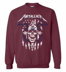 Metallica Snake Skull Edmonton Oilers Logo Crewneck Sweatshirt - zezetee