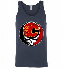 NHL TEAM CALGARY FLAMES X GRATEFUL DEAD LOGO BAND Tank - zezetee