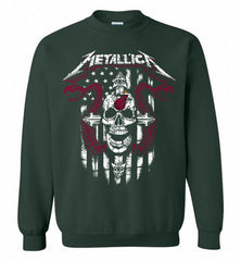 Metallica Snake Skull Miami Heat Logo Crewneck Sweatshirt - zezetee