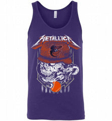 Metallica Skull Baltimore Orioles Logo Tank - zezetee
