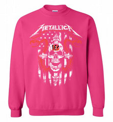 Metallica Snake Skull Cincinnati Bengals Logo Crewneck Sweatshirt - zezetee