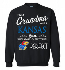 I'M A Grandma And A Kansas Jayhawks Fan Crewneck Sweatshirt - zezetee