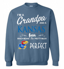 I'M A Grandpa And A Kansas Jayhawks Fan Crewneck Sweatshirt - zezetee