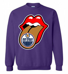 Edmonton Oilers x The Rolling Stones Logo Crewneck Sweatshirt - zezetee