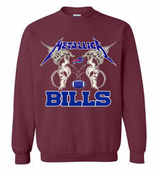 Metallica Buffalo Bills Logo Crewneck Sweatshirt - zezetee