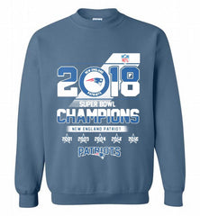 2018 SUPER BOWL CHAMPIONS NEW ENGLAND PATRIOTS Crewneck Sweatshirt - zezetee