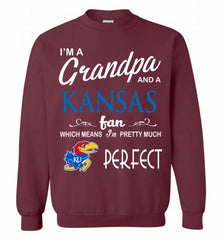 I'M A Grandpa And A Kansas Jayhawks Fan Crewneck Sweatshirt - zezetee