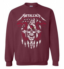 Metallica Snake Skull Arizona Cardinals Logo Crewneck Sweatshirt - zezetee