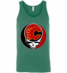 NHL TEAM CALGARY FLAMES X GRATEFUL DEAD LOGO BAND Tank - zezetee