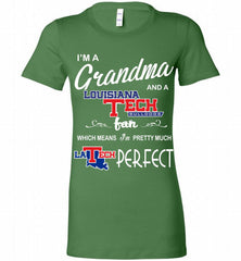 I'M A Grandma And A Louisiana Tech Bulldogs Fan Bella Ladies Tee - zezetee