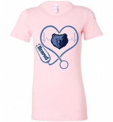 Nurse Heartbeat Love Memphis Grizzlies Bella Ladies Tee - zezetee