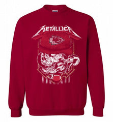 Metallica Skull Snake Kansas City Chiefs Crewneck Sweatshirt - zezetee