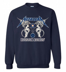 Metallica Houston Astros Logo Crewneck Sweatshirt - zezetee