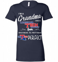 I'M A Grandma And A Louisiana Tech Bulldogs Fan Bella Ladies Tee - zezetee